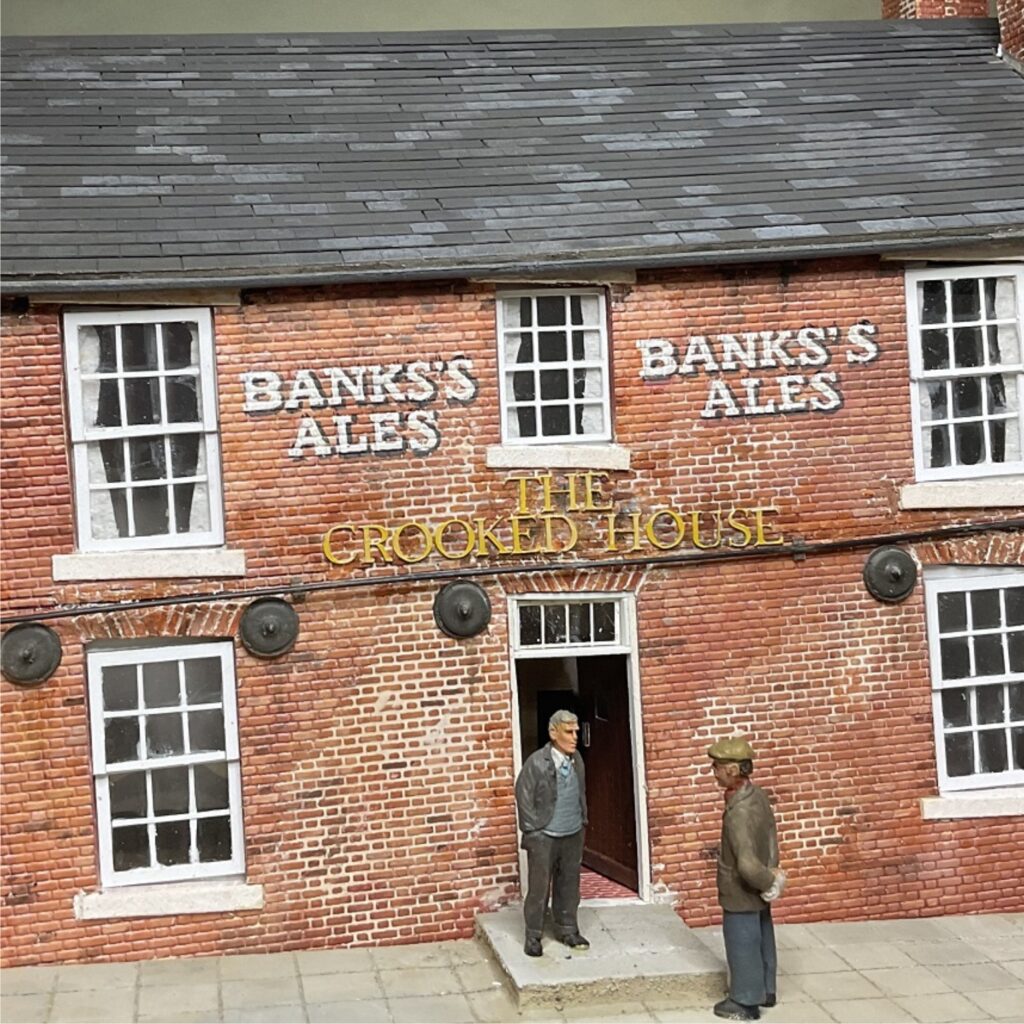 Scale model of The Crooked House Pub